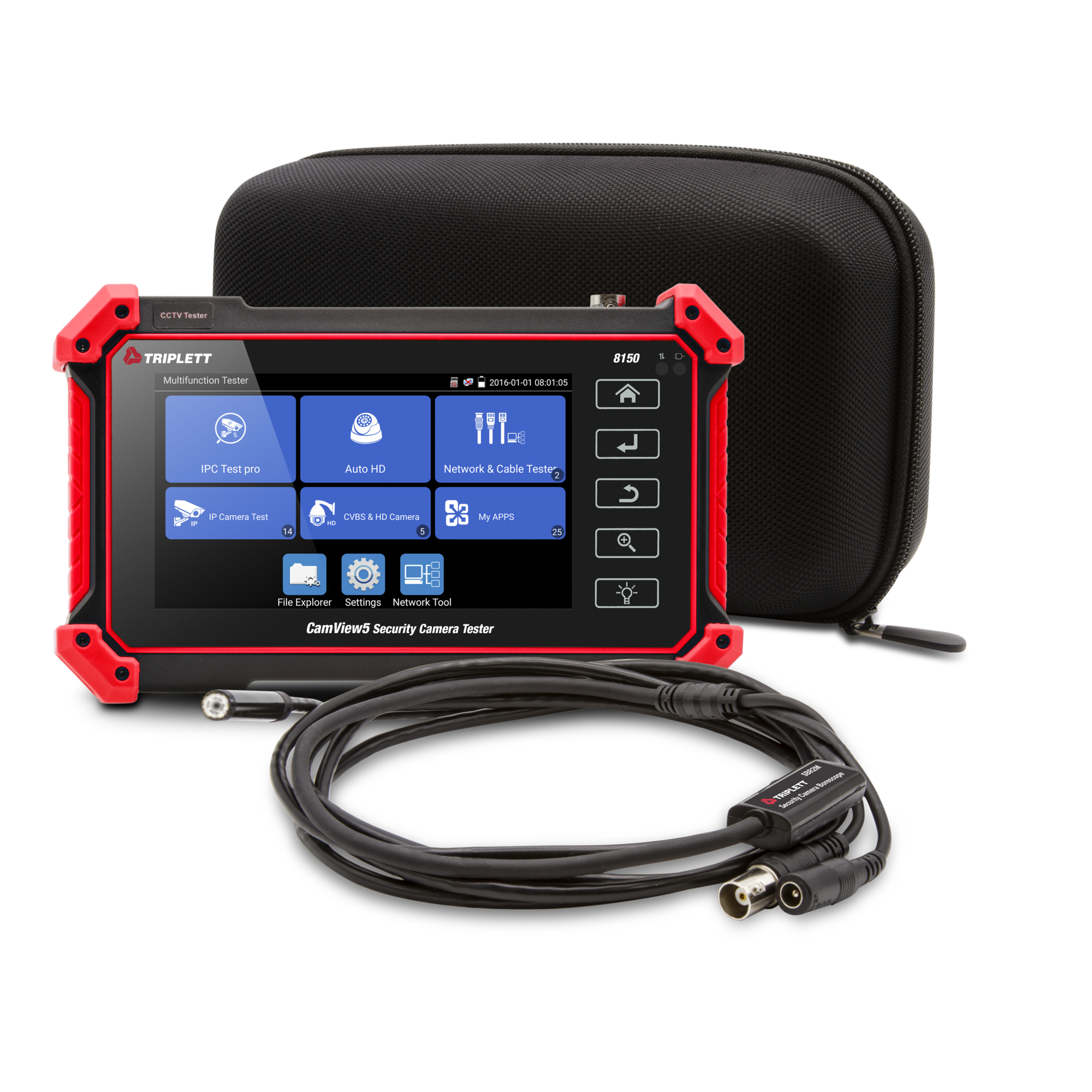 Triplett 8150-BR-KIT CamView IP Pro 5 HD CCTV Camera Tester with SBR2M Borescope